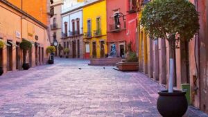 Queretaro Mexico colorful street
