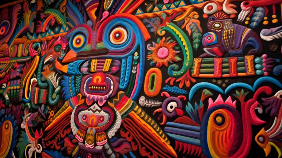 Huicholess Nierikas folk art