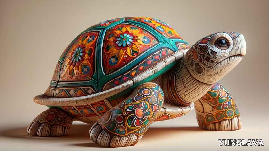 Paper Maché (Cartonería) Turtle Sculpture Mexican Folk Art