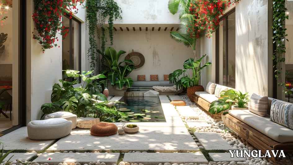 A Beautiful Mexican Courtyard Garden, Property in Mexico Modern Interior Design